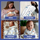 Cotton Muslin Baby Swaddle Sheet (Set of 3) - Ocean Life