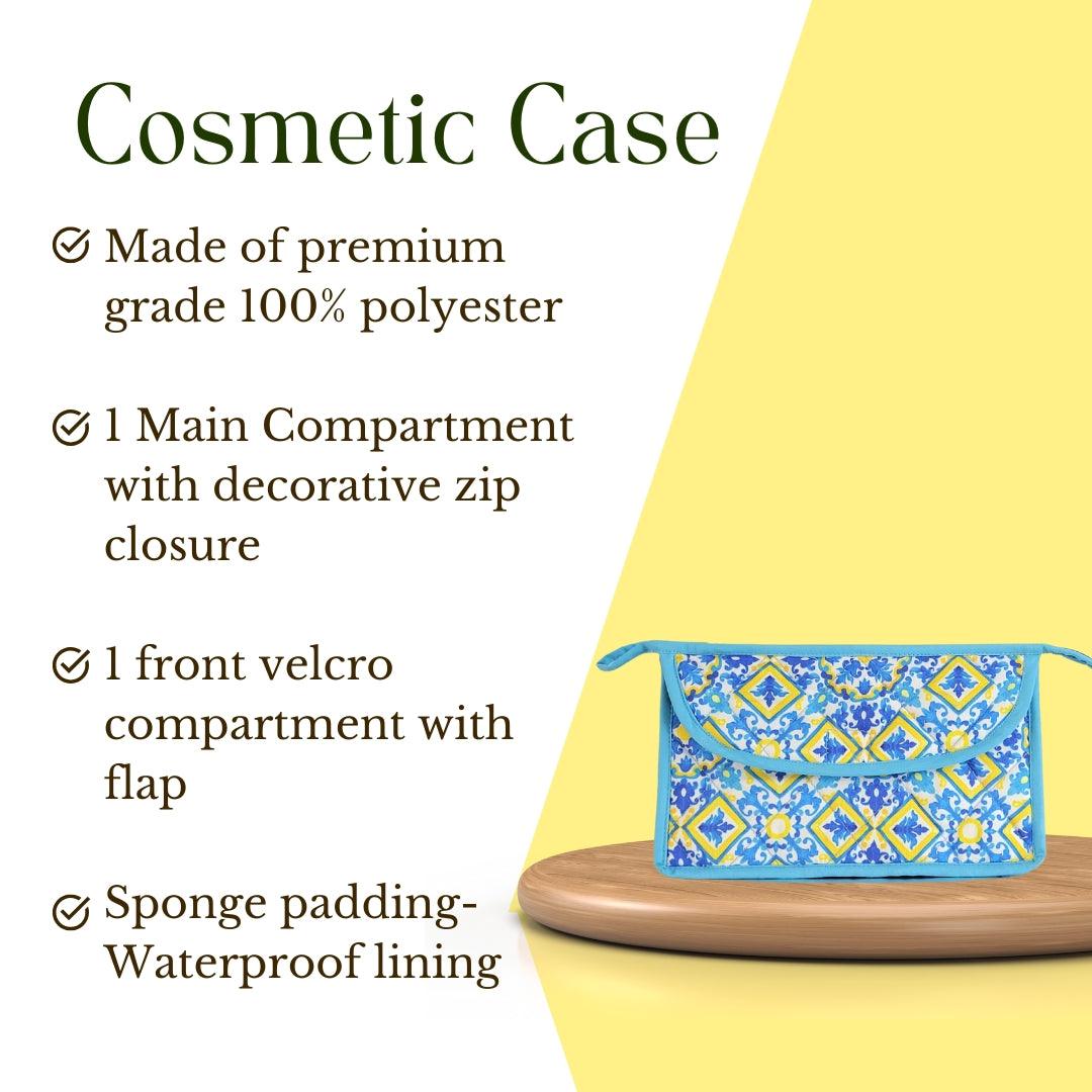 Vintage Cosmetic Travel Case, Women's Makeup Organizer with Compartments I 7.5L x 4.25W