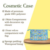 Vintage Cosmetic Travel Case, Women's Makeup Organizer with Compartments I 7.5L x 4.25W