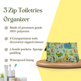3-Zip Toiletries Organizer - Jungle