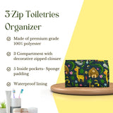 3-Zip Toiletries Organizer - Animal