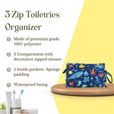 3-Zip Toiletries Organizer - Under the Sea
