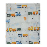 Close-up image of transport-themed print baby mattress – perfect gift for new born.