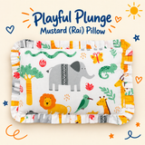 Baby Mustard (Rai) Pillow - Jungle Print | 100% Cotton