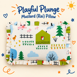 Baby Mustard (Rai) Pillow - Farm Animal Print | 100% Cotton