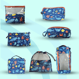 7-Piece Travel Organizer Combo – Toiletries, Medicine, Travel, and Shoe Kit