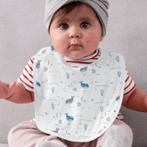 Set of 3 ocean life-themed cotton muslin bibs for babies – breathable, soft feeding bibs with aquatic animal prints