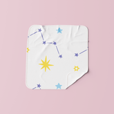 Set of 3 muslin baby wipes with star-themed prints – soft, reusable cotton wipes for newborns and infants.
