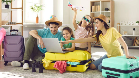 Mother Father and kids Aare all set to travel