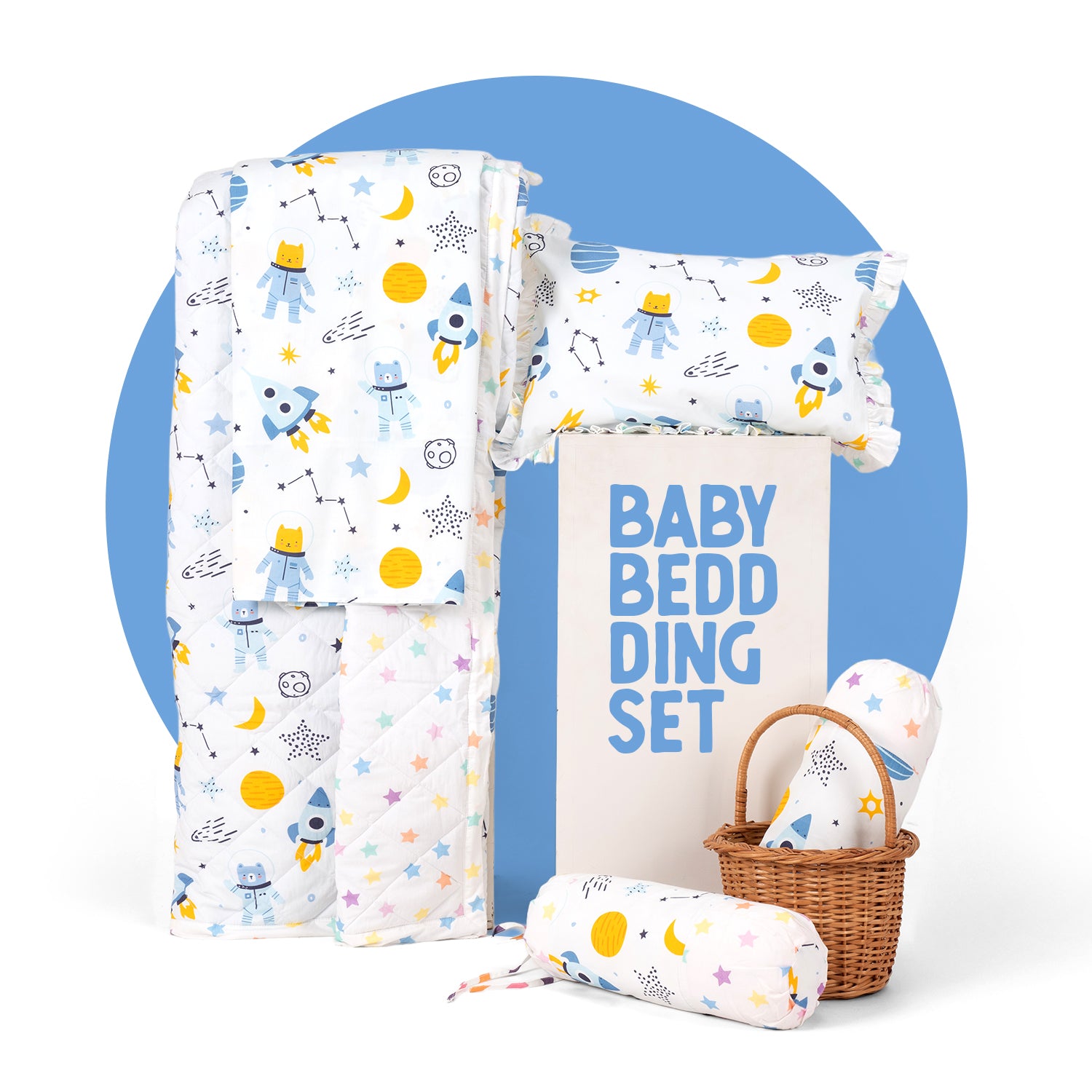 Complete Baby Bedding Set - Outer Space Print I Pack of 4