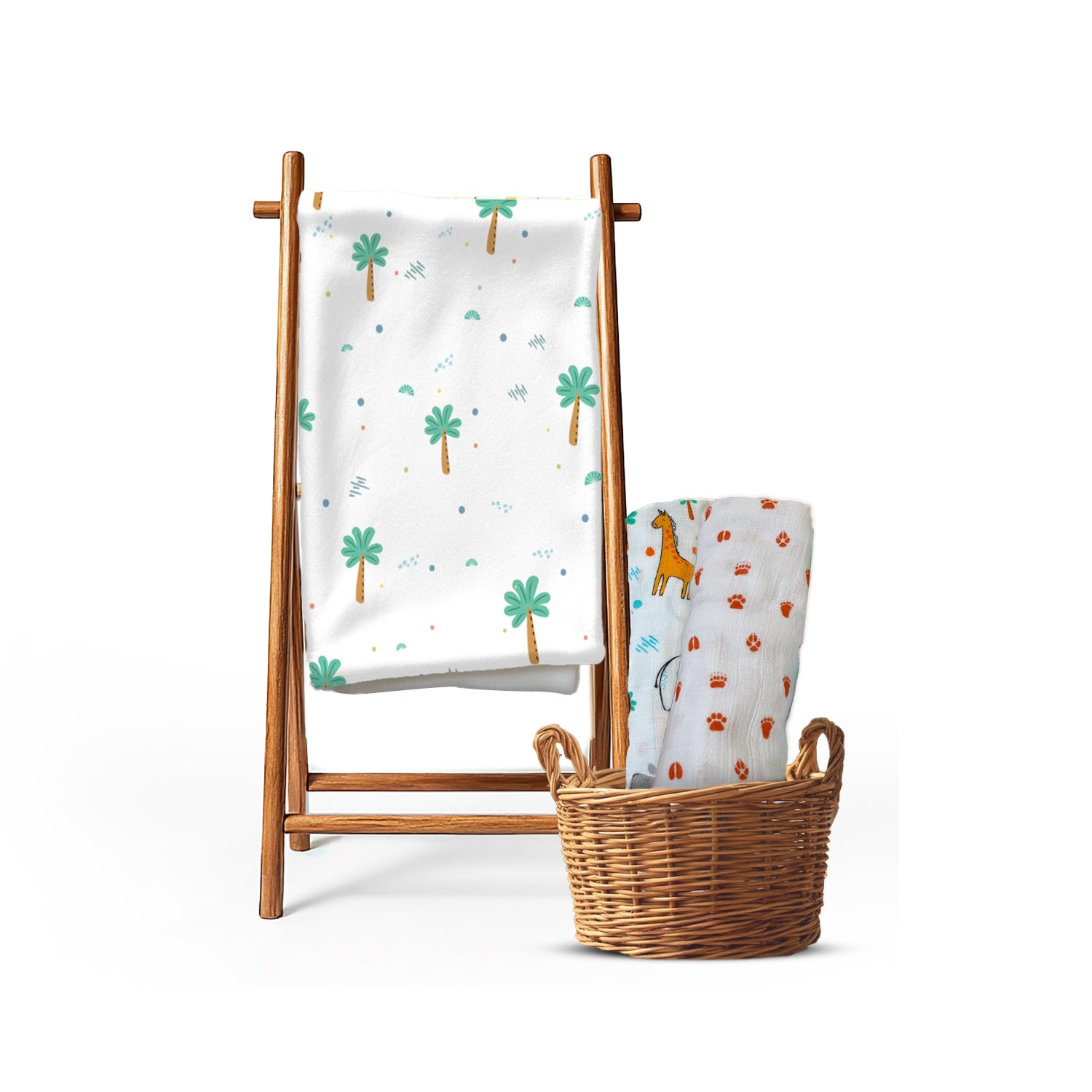 Cotton Muslin Baby Swaddle Sheet (Set of 3) - Jungle Safari