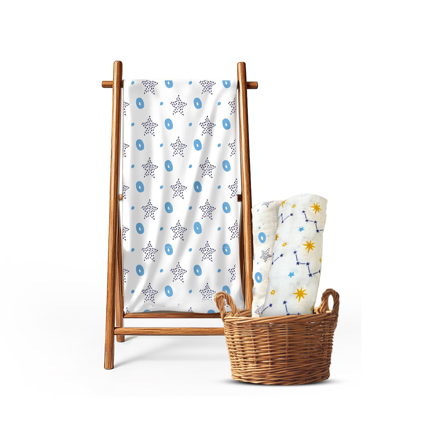 Cotton Muslin Baby Swaddle Sheet (Set of 3) - Stars