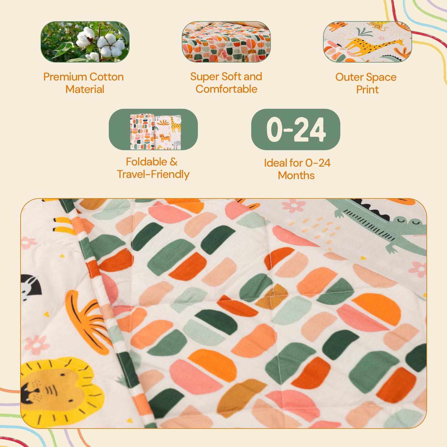 Complete Kids Bedding Set - Animal Print I Pillow Cover, Bedsheet, Reversible Blanket (Pack of 3)