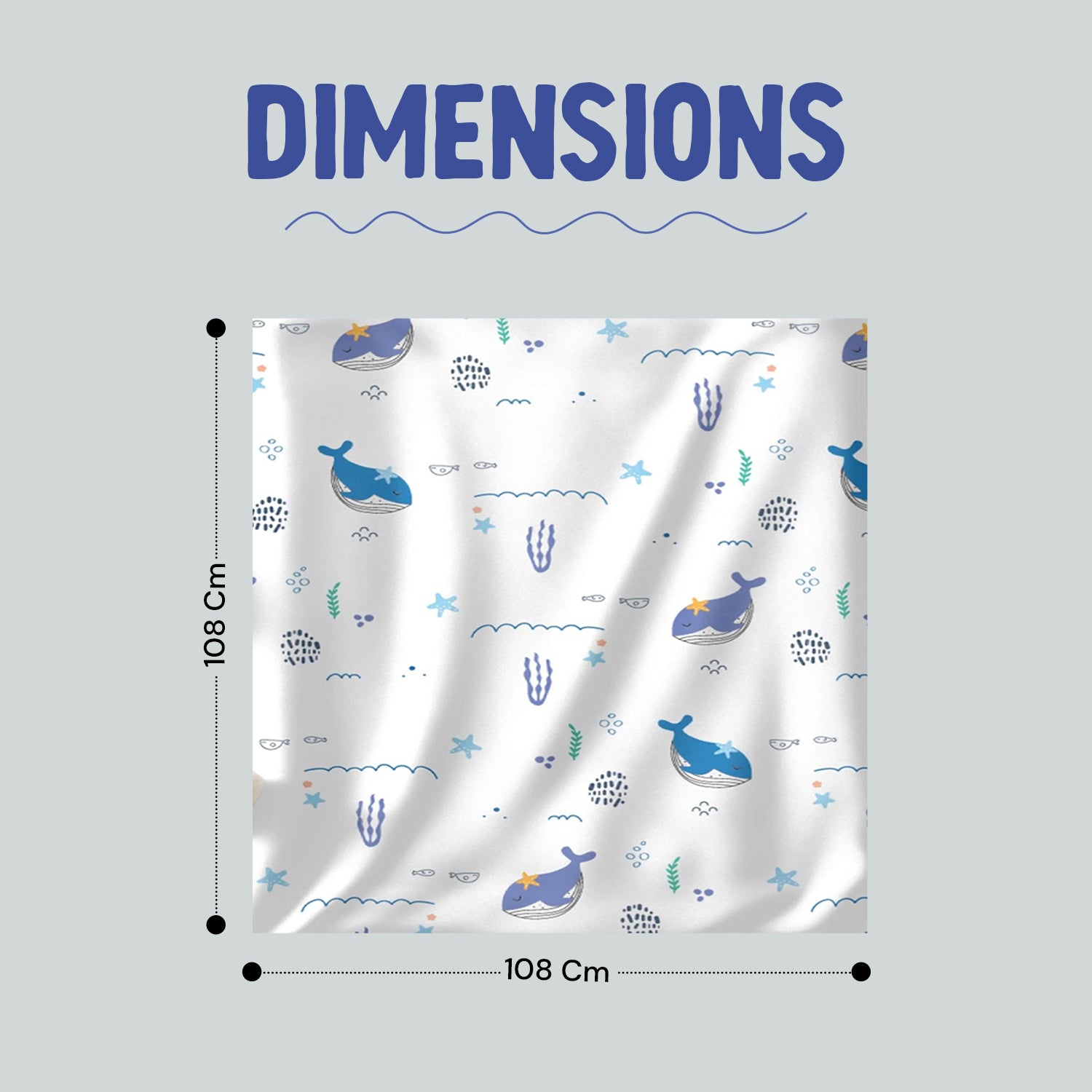 Cotton Muslin Baby Swaddle Sheet (Set of 3) - Ocean Life