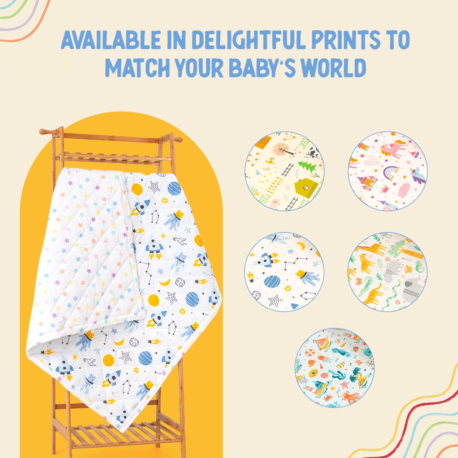 Complete Baby Bedding Set - Outer Space Print I Pack of 4