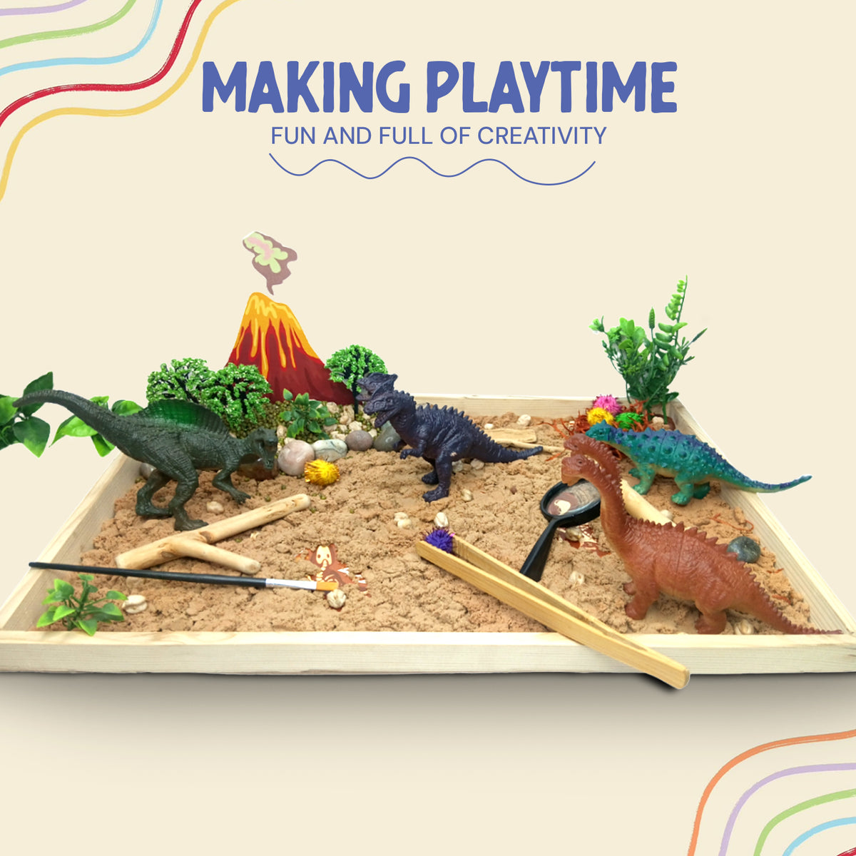Dinosaur Sensory Play Kit (Ages 3–8) I Learning Game