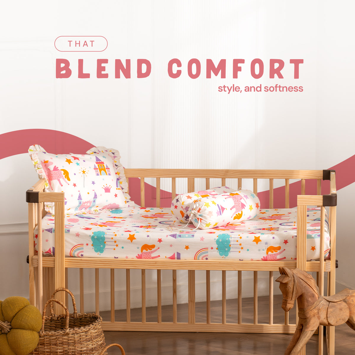 Complete Baby Bedding Set - Fairytale Print I Pack of 4