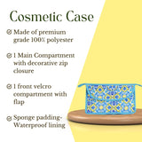 Vintage Cosmetic Travel Case, Women's Makeup Organizer with Compartments I 7.5L x 4.25W