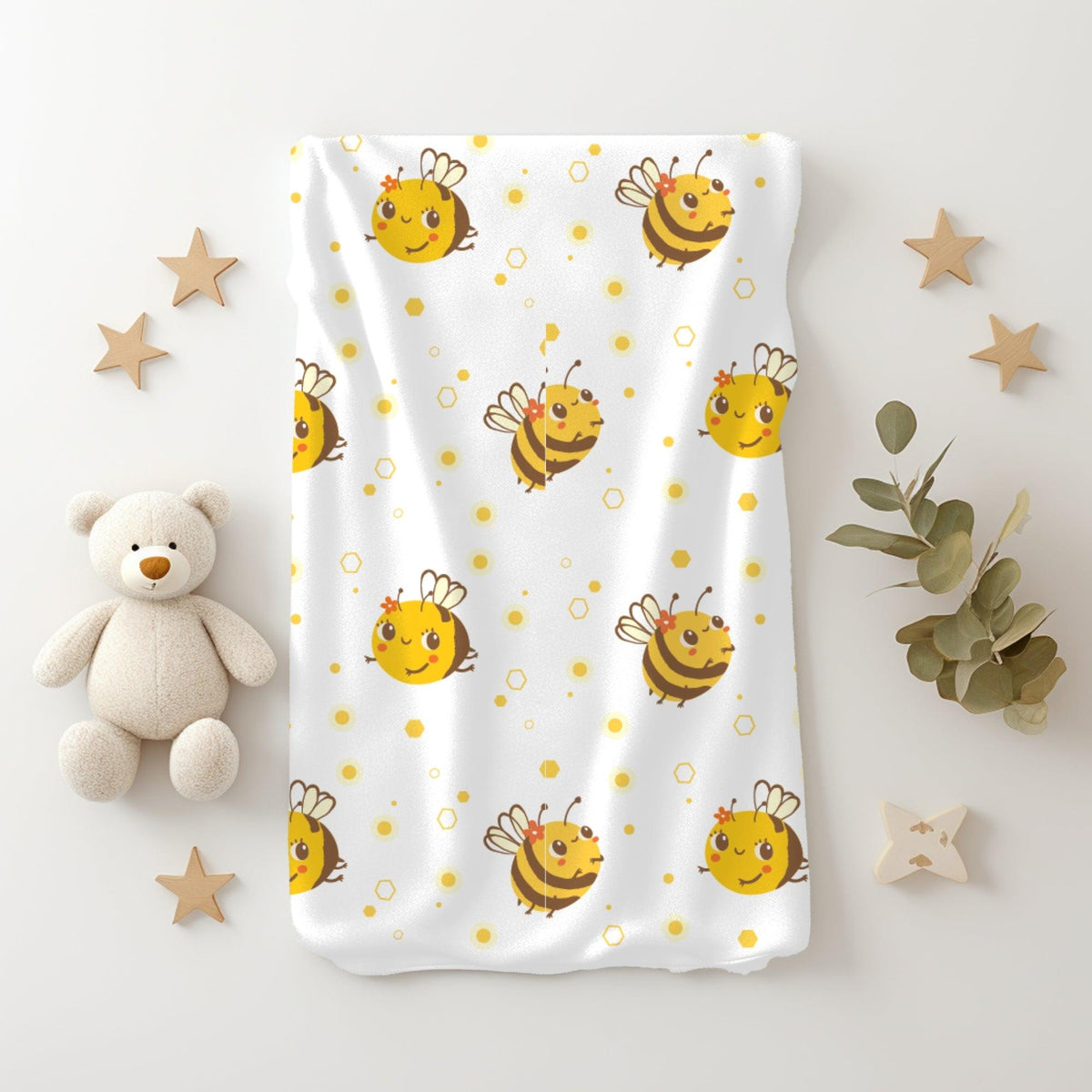 Cotton Muslin Baby Swaddle Sheet (Set of 3) - Honeybee