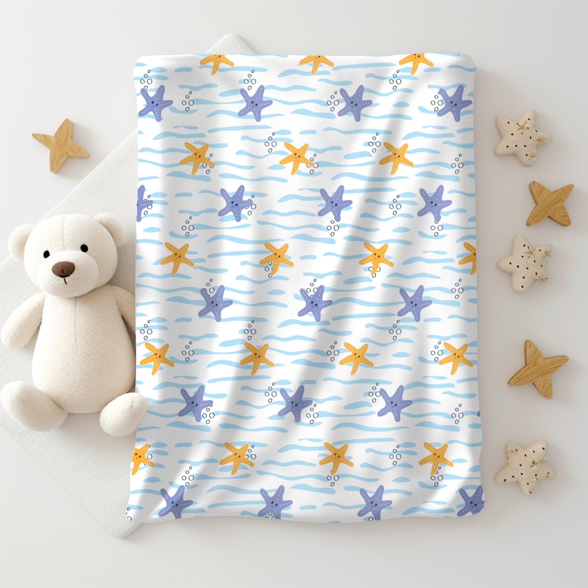 Cotton Muslin Baby Swaddle Sheet (Set of 3) - Ocean Life