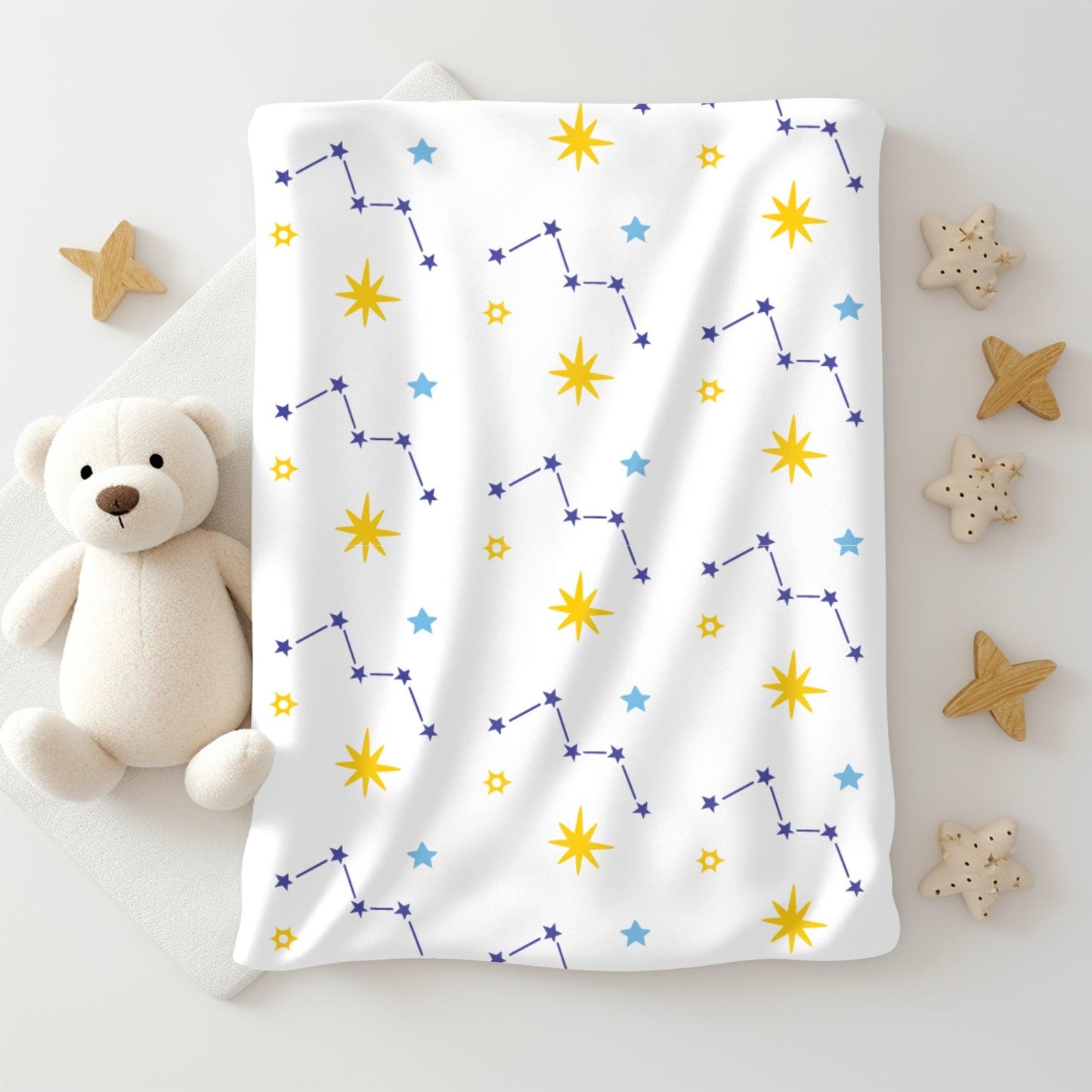 Cotton Muslin Baby Swaddle Sheet (Set of 3) - Stars