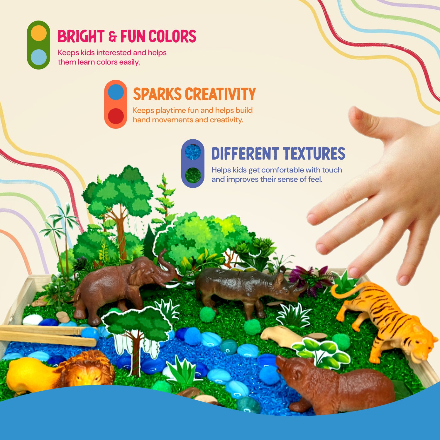Jungle Animal Kingdom Sensory Play Kit (Ages 3–8)