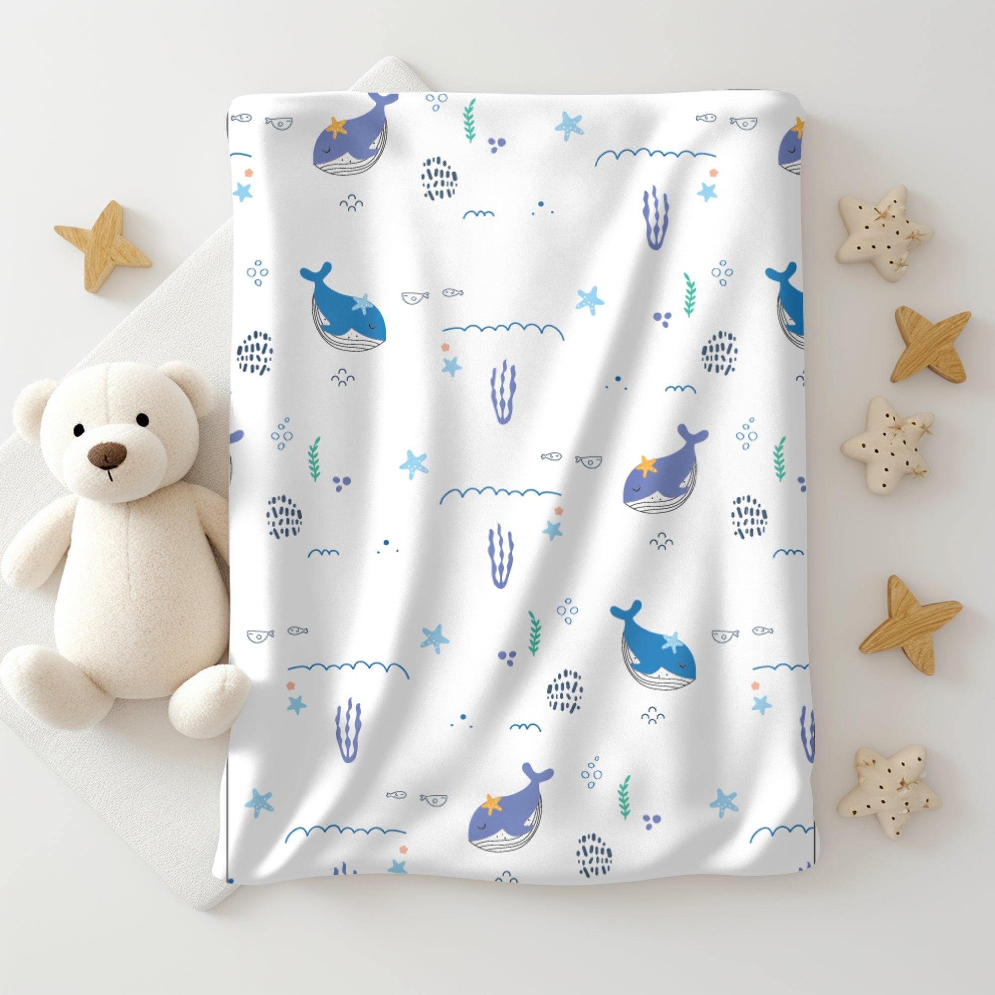 Cotton Muslin Baby Swaddle Sheet (Set of 3) - Ocean Life