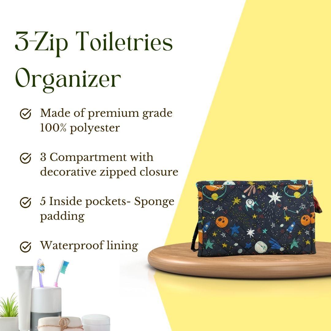 3-Zip Toiletries Organizer - Outer Space