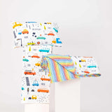 Multicolored Transportation Print Bedding Gift Set for Kids