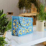 Vintage Cosmetic Travel Case, Women's Makeup Organizer with Compartments I 7.5L x 4.25W