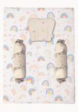 Fairytale-themed baby mattress set featuring magical characters with pillow and bolsters
