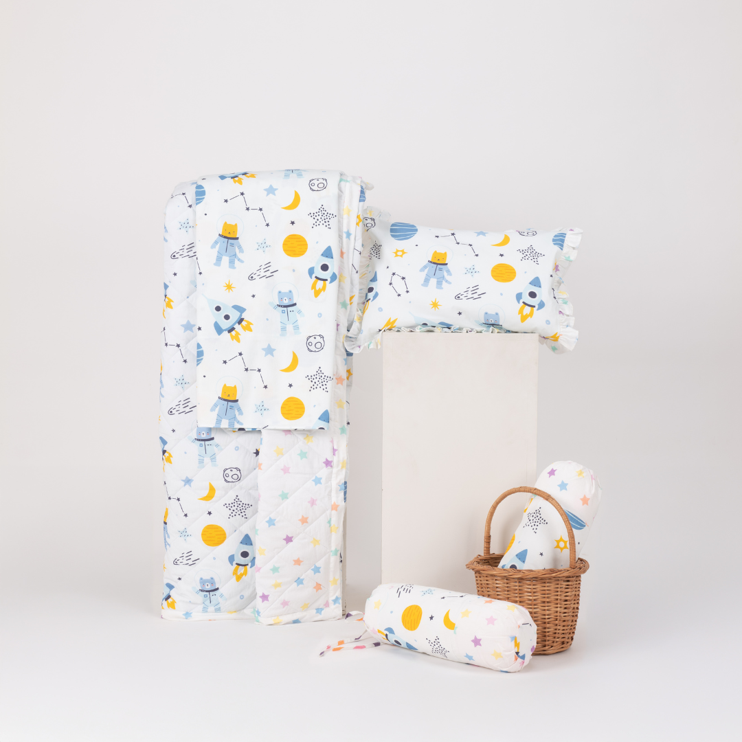 Complete Baby Bedding Set - Outer Space Print I Pack of 4