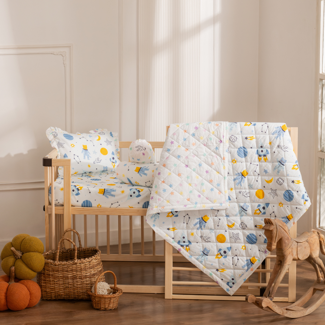 Complete Baby Bedding Set - Outer Space Print I Pack of 4