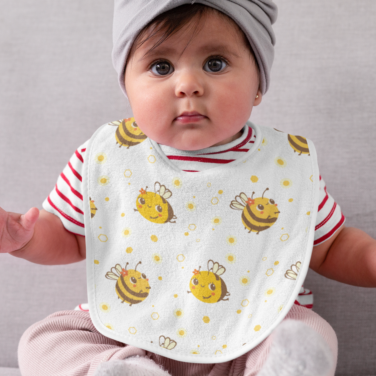 Muslin Bibs I Feeding Bibs (Set of 3) - Honeybee