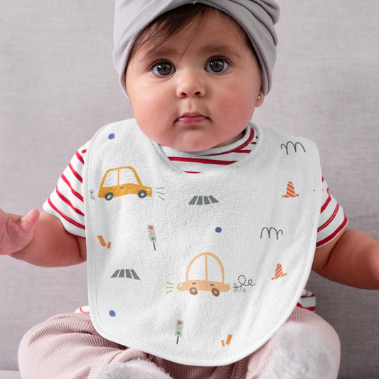 Cotton Muslin Bib (Set of 3) - Transport