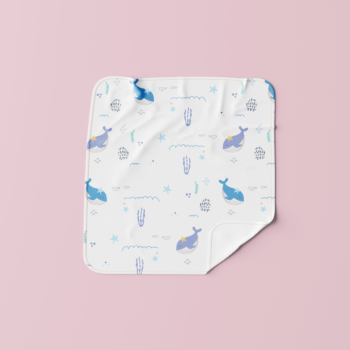 Cotton Muslin Wipes I Ocean Life - Baby Wipes Set of 3